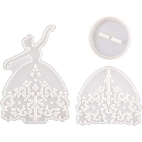 Flower Card Dancing Girl Bracket Mold Diy Glue Mold Earrings Ring Display Stand Jewelry Stand Silicone Mold