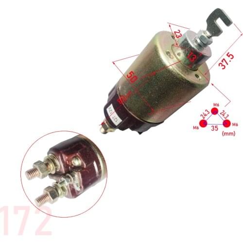 Solenoid switch for starter motor of tractor, please check the shape and connecting way when order