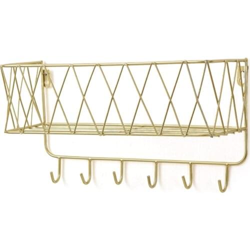 Wrought Iron Rack Wall Shelf Sun Flower Decorative Hook Hat Storage Key Door Clothes Towel Coat Creative Nordic Home Decoration