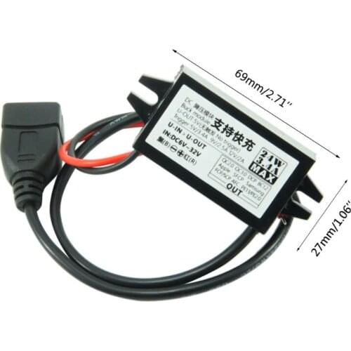 G5AD DC-DC Converter Module input 6V~32V to 5V~12V 24W(Max)USB Step Down Power Output Adapter Car Potting Waterproof Power