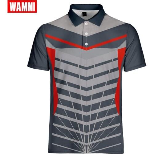 WAMNI Brand Quick Drying Badminton T Shirt Harajuku 3D Shirt Sport Loose Stripe Casual Unisex Bodybuilding Male -shirt