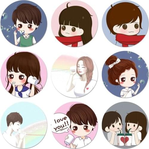58mm I LOVE My Boyfriend Girlfriend Funny Couple Icons Pins Badge Decoration Brooches Metal Badges For Backpack Decoration