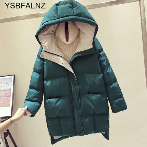2021 Winter Womens Jackets Long Hooded Cotton Padded Female Coats High Quality Warm Outwear Parka Manteau Femme Loose Clothes