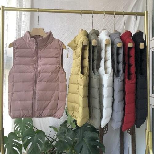 Winter Duck Down Women Vest Tunic Short Jackets Autumn Waistcoat Casual Puffer Jacket Slim Parkas NC1104