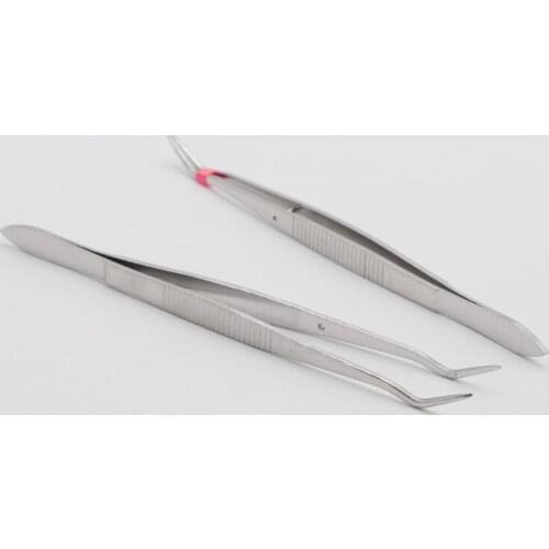Dentist Stainless Steel Plier Tweezer Forcep Silver Cuspidal Teeth Clean Tool For Dental Clinic