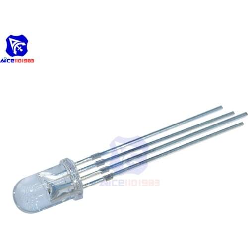 10PCS/Lot 4 Pin RGB LED Diode Lights Red/Green/Blue Clear Round Common Cathode Lighting Bulb Electronics Components