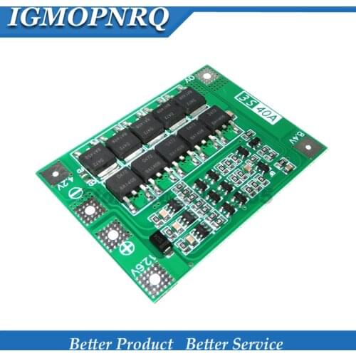 3S 40A BMS 11.1V 12.6V 18650 lithium battery protection Board with balanced Version for drill 40A current