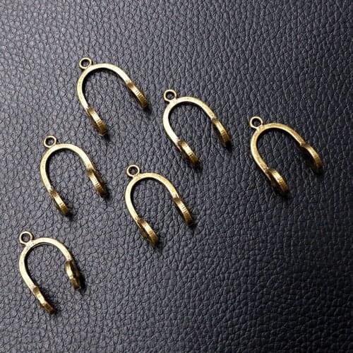 5pcs/lot Antique Bronze Headphones Charm Metal Pendants DIY Necklaces Bracelets Jewelry Handicraft Accessories 26*16mm P718