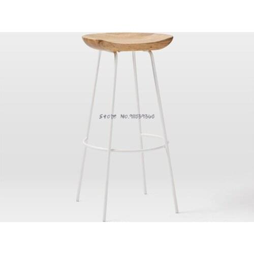 Solid Wood Bar Chair Nordic Modern Simple Household Bar Stool Cashier Bar Stool Net Red High Chair High Stool