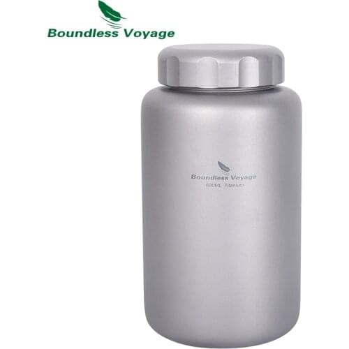 Boundless Voyage Titanium Water Bottle 600ml Leak-Proof Cycling Camping Sport Bottle Ultralight Flask