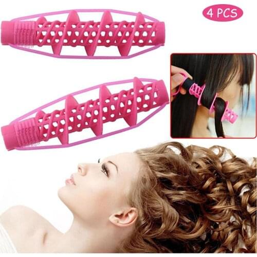 4Pcs Hair Rollers Spiral Curling DIY Tool Hairdressing No Heat No Clip Styling Curls Roller Hair Curler Hair Rollers Bigoudis