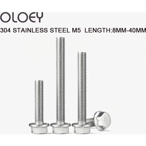 High Quality M5 Large hexagon head flange bolts Stainless steel series hex head flange bolt Tooth with hexagonal screw