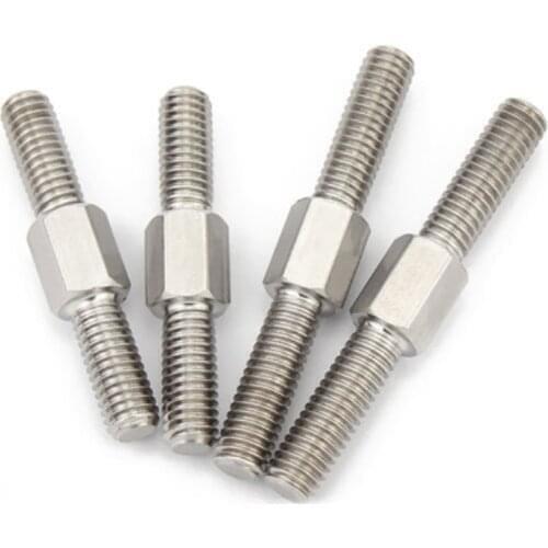 2pcs M4 double head screw left hand right hand thread bolt 304 stainless steel tooth screws bolts nail hexagon smooth bar