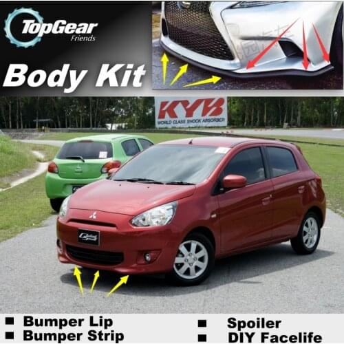 Bumper Lip Deflector Lips For Mitsubishi Mirage Attrage Space Star For Dodge Attitude Front Spoiler Skirt For Tuning / Body Kit