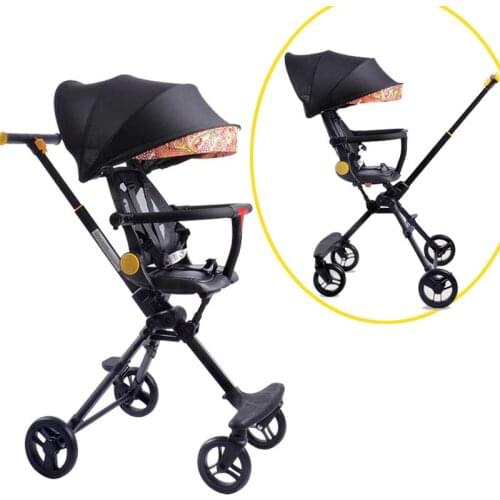 Baby Stroller 2 In 1 Foldable Reversible Baby Stroller Four Wheels High Landscape Baby Trolley Wheelchair Baby Carriage Car