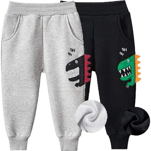 Kids Boys Pants Jogger Drawstring 2-Pack Chino Cargo Pant Cotton Casual Fleece Sweatpants Pants Black Grey Fleece Lined
