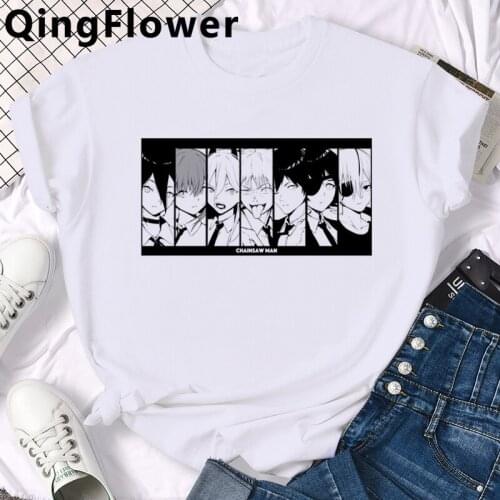 Anime Chainsaw Man clothes summer top men print harajuku kawaii grunge plus size japanese t-shirt couple clothes streetwear