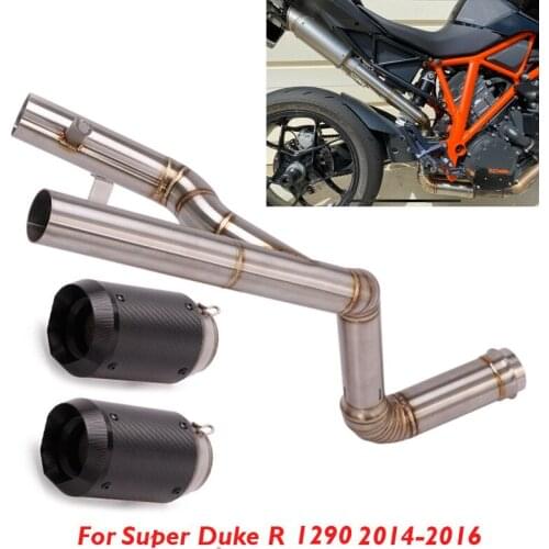 Slip on 51mm Motorcycle Exhaust Pipe Escape Muffler Modified Connector Front Header Pipe for KTM 1290 Super Duke R 2014-2016