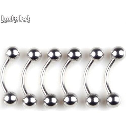 Imixlot 10Pcs Stainless Steel Curved Eyebrow Nose Lip Earrings Nipple Piercings Ear Septum Cartilage Piercing Body Jewelry