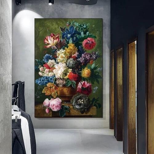 Classic Roses Oil Painting Canvas Painting Cuadros Posters Print Wall Art for Living Room Home Decor (No Frame)