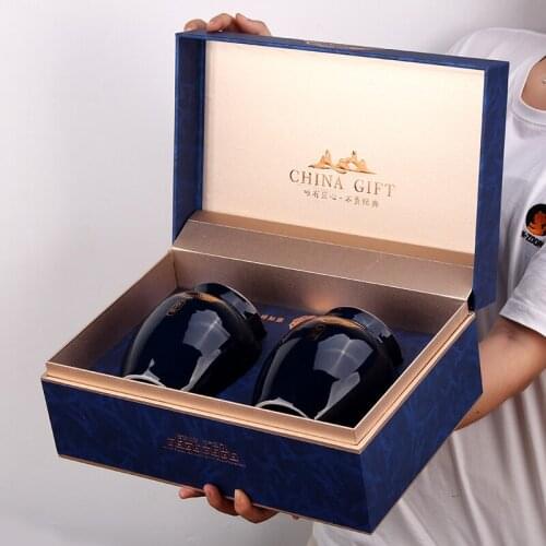 Chinese Ceramic Tea Caddies Gift Storage Box Porcelain Seal Round Luxury Tea Caddies Sugar Container Theedoos Home Garden DG50TC