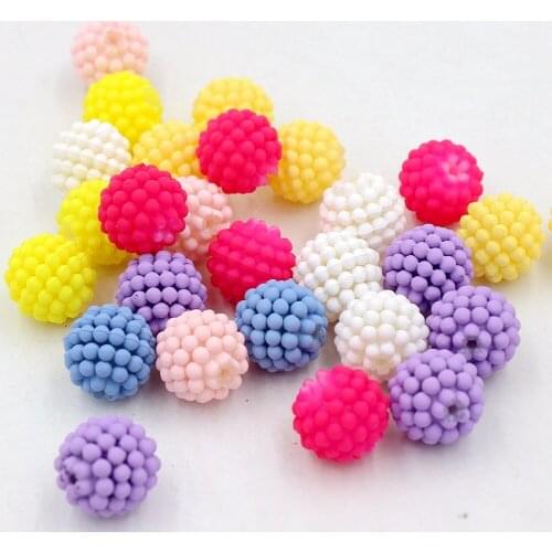 Round Rainbow Color 14mm 20pcs/lot Bayberry Beads Imitation Pearl Beads Round Beads Fit Beads Jewelry Making