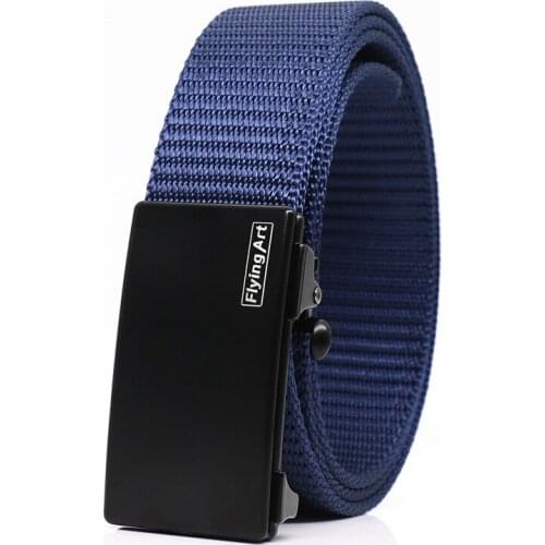 Flying Art Famous Brand Mens Tactical Casual Toothless Automatic Buckle Belt Quick Release mens Tactical belt