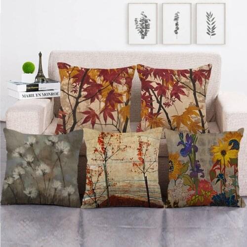 45cm*45cm leaves design linen/cotton throw pillow covers couch cushion cover home decor pillow
