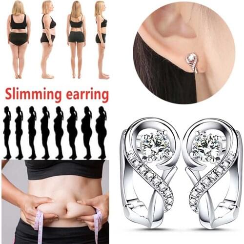Weight LossMagnetic Earrings 925 Sterling Silver Health Care Weight Loss Earrings Chakra Fat Burning Magnetic Jewelry