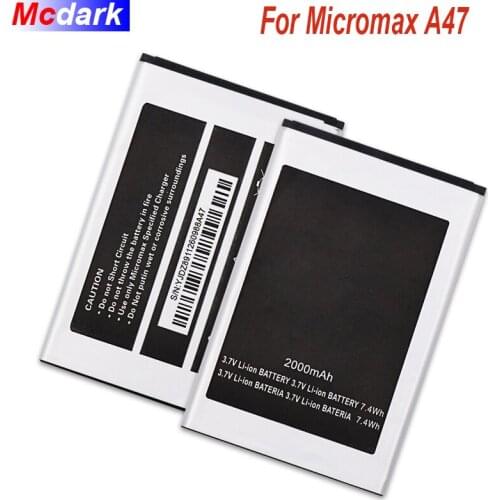 Mcdark 2000mAh High Quality Replacement Battery For Micromax A47 Batterie Bateria Accumulator AKKU ACCU PIL Mobile Phone