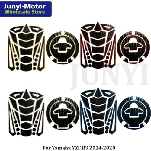 Fuel Tank Pad Oil Gas Cap Cover Sticker For Yamaha YZF R3 YZFR3 2014 2015 2016 2017 2018 2019 2020 Motorcycle Guard Decal Grip