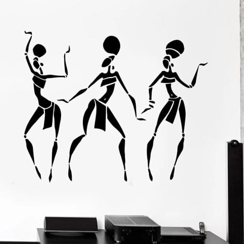 African Woman Wall Decal American Girls Dance Fashion Door Window Vinyl Stickers Girl Bedroom Beauty Salon Interior Decor E282