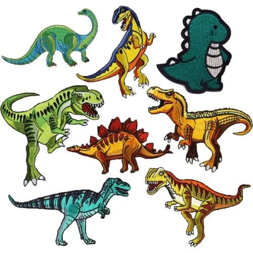 Animals Dinosaur Patch Embroidery Patches For Clothing Iron On Patch On Clothes Stickers Patches For T-Shirts Applique DIY Badge