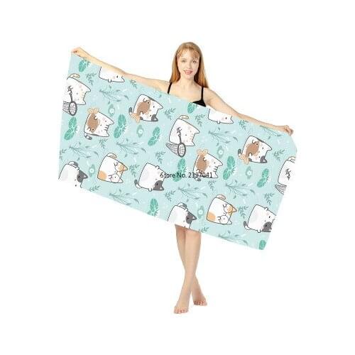 New Cute Printed Beach Towel Outdoor Water Sports Quick Drying Swim Surf Bath Towels Portable Big Yoga Picnic Mat Chair Blanket