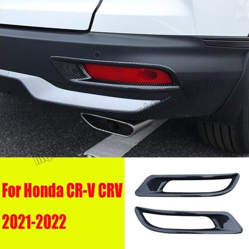 Fit For Honda CR-V CRV 2020 2021 2022 ABS Carbon Fiber Rear Fog Light Lamp Cover Trim 2PCS