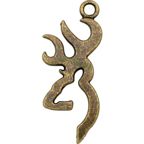 25pcs-Deer Head Silhouette Charms, Antique Bronze Deer Antlers Charm Pendants 45x18mm