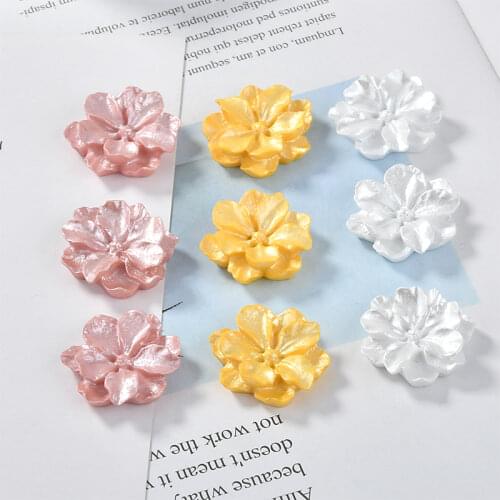 Resin Flower Elegant Small Flower Ear Stud Patch DIY Handmade Seaside Fresh Earrings Ornament Accessories 10pcs