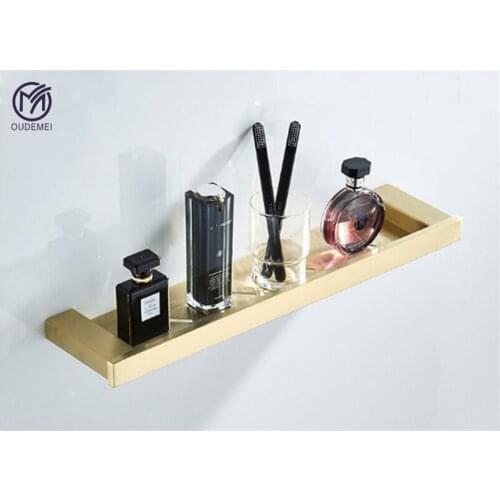 Bathroom Shelf Gold Square Shelf Caddy Bathroom Space Stainless steel Shower Storage Wall Holder Shampoo Holder