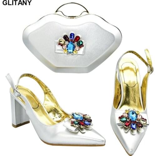 Sales In Women Matching Shoes and Bag Set Bride Party Decorated with Appliques Designer Shoes Women Luxury 2020 Buckle Strap