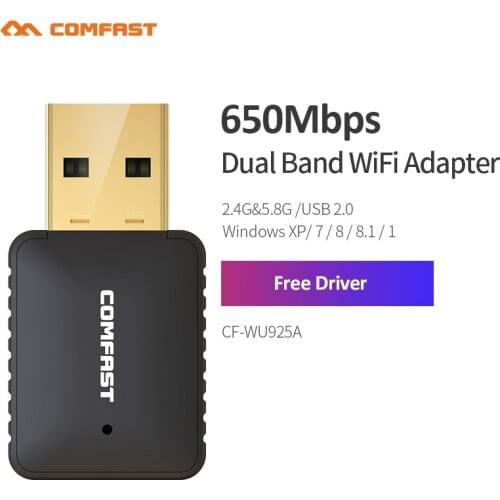 RTL8811CU 650Mbps Free Drive Network Card USB 2.0 Adapter Dual Band 2.4G&5.8G WiFi dongle PC Mini Wireless Computer Receiver