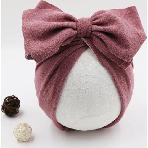 Cotton Baby Hat Newborn Baby Infant Baby Cap Newborn Baby Beanie Top Bow Knot Newborn Photography Props Baby Turban