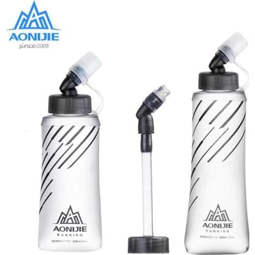 AONIJIE 350ML 600ml Foldable TPU Soft Long Straw Water Bottle Kettle Travel Outdoor Sport Camping Hiking Walking Running