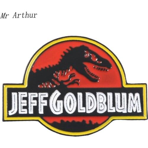 Tyrannosaurus Skeleton Enamel Pin Jeff GOLDBLUM Brooch Backpack Clothes Lapel Simple Punk Jewelry Gift for Friends
