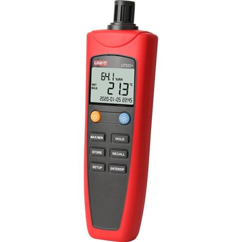 UNI-T UT332 UT-332 Digital Thermo-hygrometer Temperature Humidity Moisture Meter Sensor w/ USB & Power Saving Mode