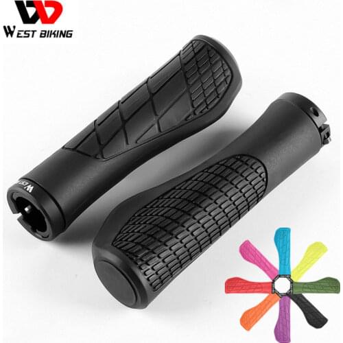 WEST BIKING MTB Bicycle Handlebar Grips Anti-slip Rubbers Handlebar Cover Ultralight BMX Cycling Bike Soft Grips Cover 1 Pair