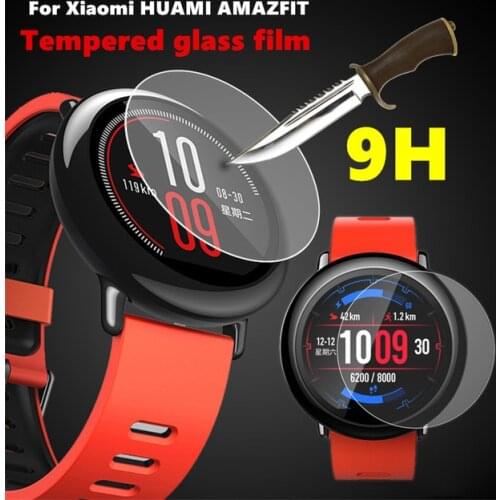 5pcs/lot wholesale Premium 9H Tempered Glass Screen Protector Skin Film Guard for Xiaomi Huami Amazfit Protective film