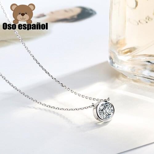 TS-XL011 High Quality Original Cute Spanish Bear Gemstone Pendant Necklace Fit Jewelry Women Jewelry Sterling Silver Necklace