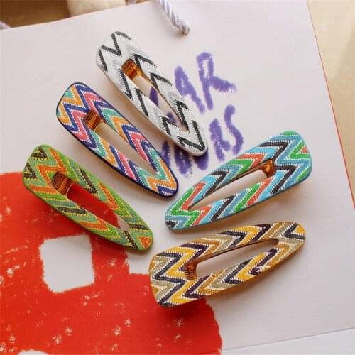 2Pcs/SetKorean Version Of PU Leather Hair Clip Simple And Fashionable Water Drop Bangs Clip Headdress