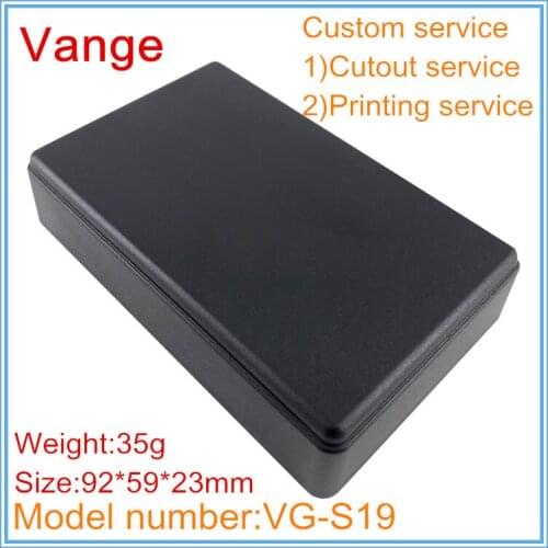 2pcs/lot black injected extrusion project case IP54 ABS plastic instrument housing box for wifi launcher device 92*59*23mm