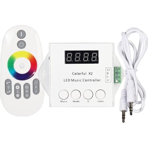 DC5V 12V 24V WS2812 WS2811 WS2813 6803 1903 IC Digital Addressable LED Strip Music Controller Pixels Colorful x1 x2 Controller